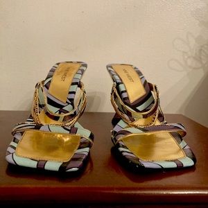 Strapless high heel sandals